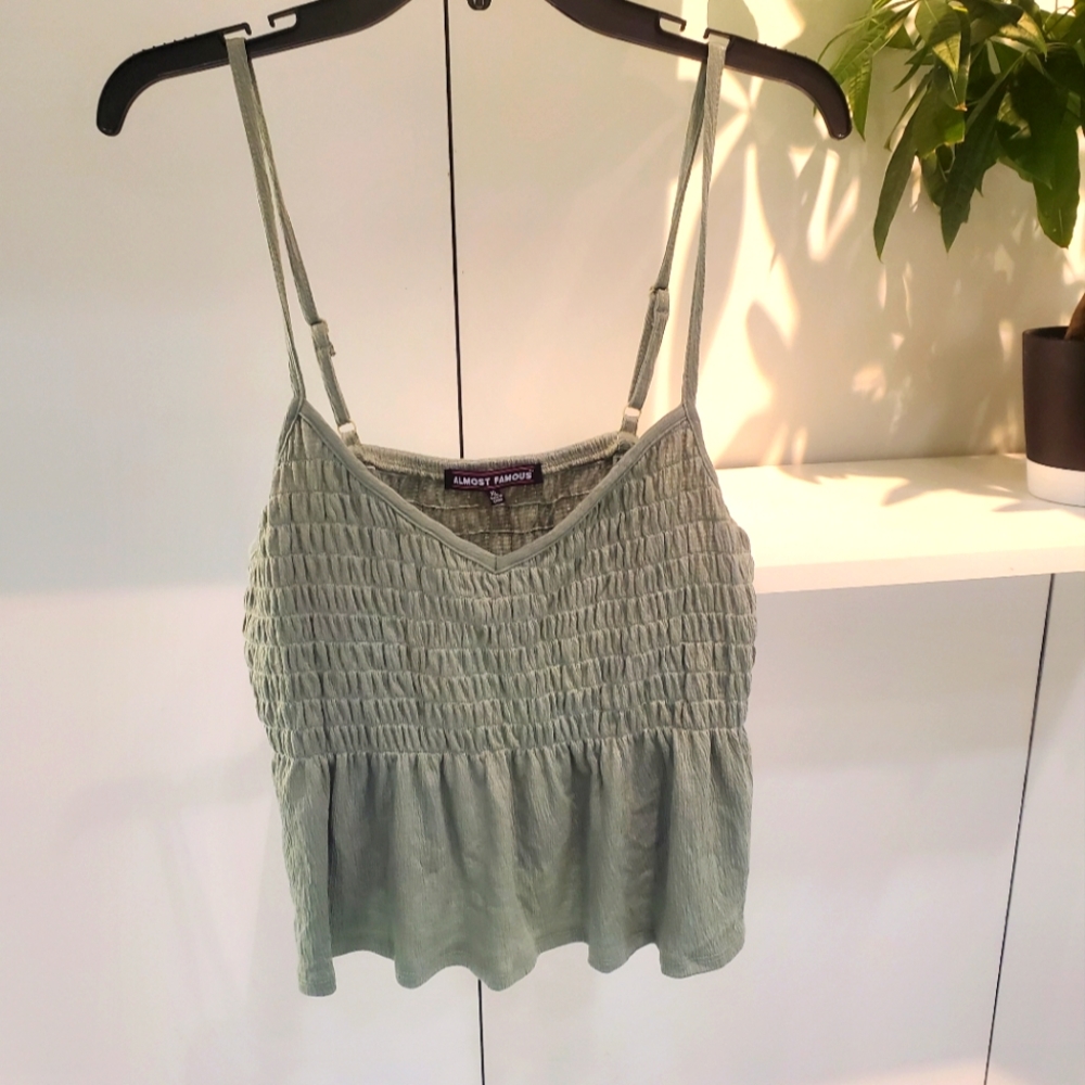 almost famous smocked cropped top